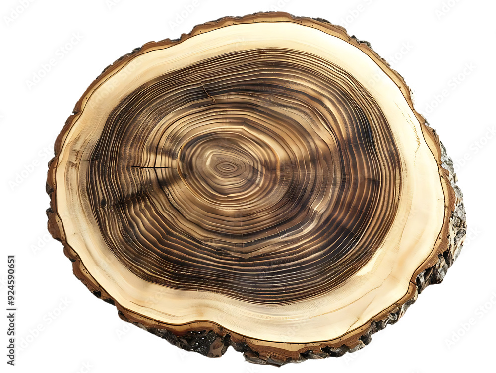A Stunning Wood Cross Section with a Transparent Background, Featuring Intricate Growth Rings, Perfect for Design Projects. A Stunning Wood Cross Section with a Transparent Background, Featuring Intricate Growth Rings, Perfect for Design Projects.