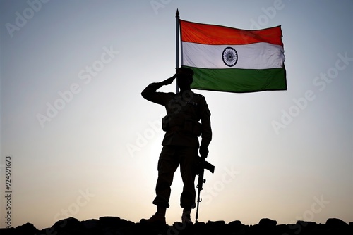 Kargil Vijay Diwas Celebration Indian Army Honor Saluting the Tricolour Flag