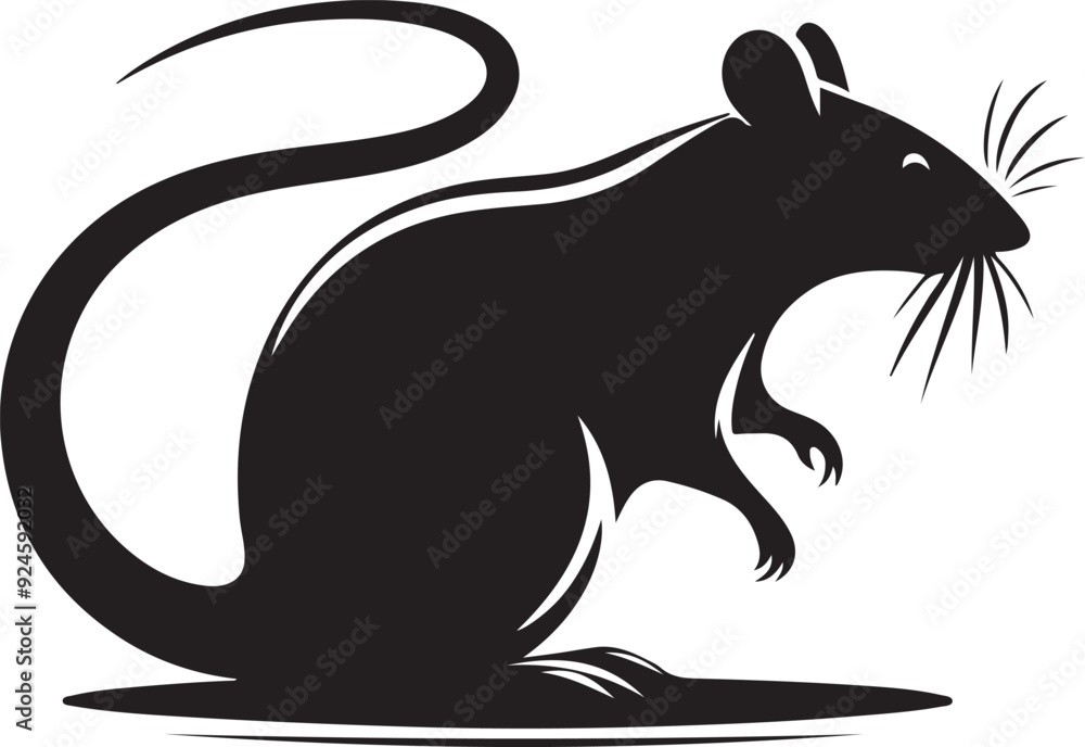 rat silhouette vector art illustration rat silhouette vector art illustration