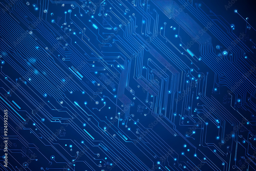 Futuristic vector illustration of a blue circuit board featuring intricate digital patterns and glowing lines, ideal for tech backgrounds.
Futuristic vector illustration of a blue circuit board featuring intricate digital patterns and glowing lines, ideal for tech backgrounds.