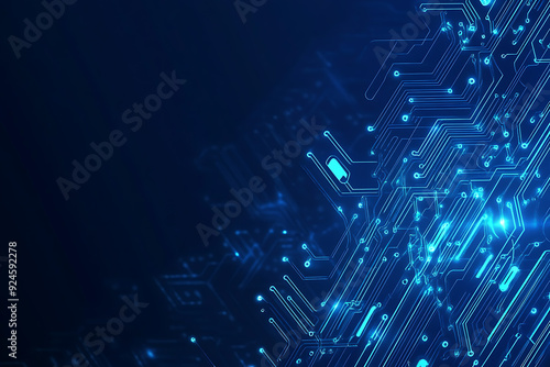 Wallpaper Mural Futuristic vector illustration of a blue circuit board featuring intricate digital patterns and glowing lines, ideal for tech backgrounds.

 Torontodigital.ca