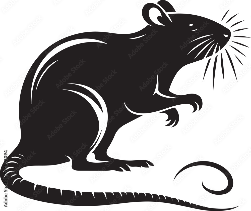 rat silhouette vector art illustration rat silhouette vector art illustration