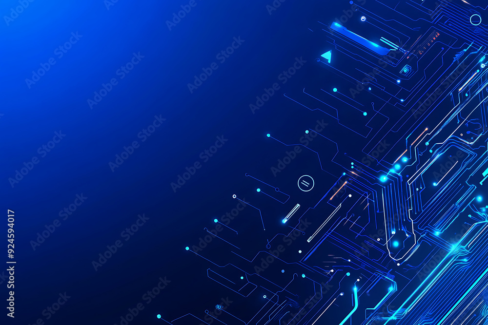 Futuristic vector illustration of a blue circuit board with intricate digital patterns, ideal for modern tech backgrounds and interfaces.
Futuristic vector illustration of a blue circuit board with intricate digital patterns, ideal for modern tech backgrounds and interfaces.