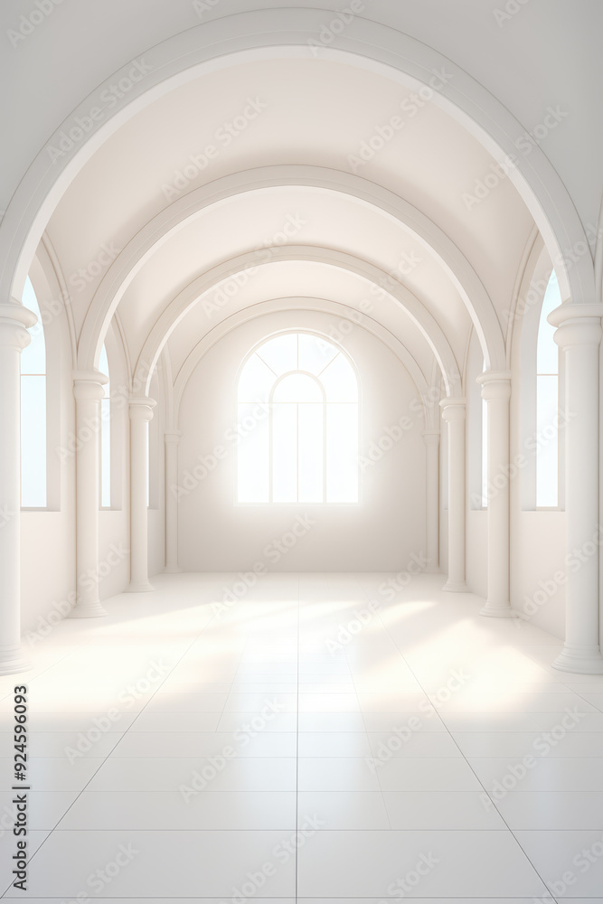 generated illustration of empty room with sunlight. generated illustration of empty room with sunlight.