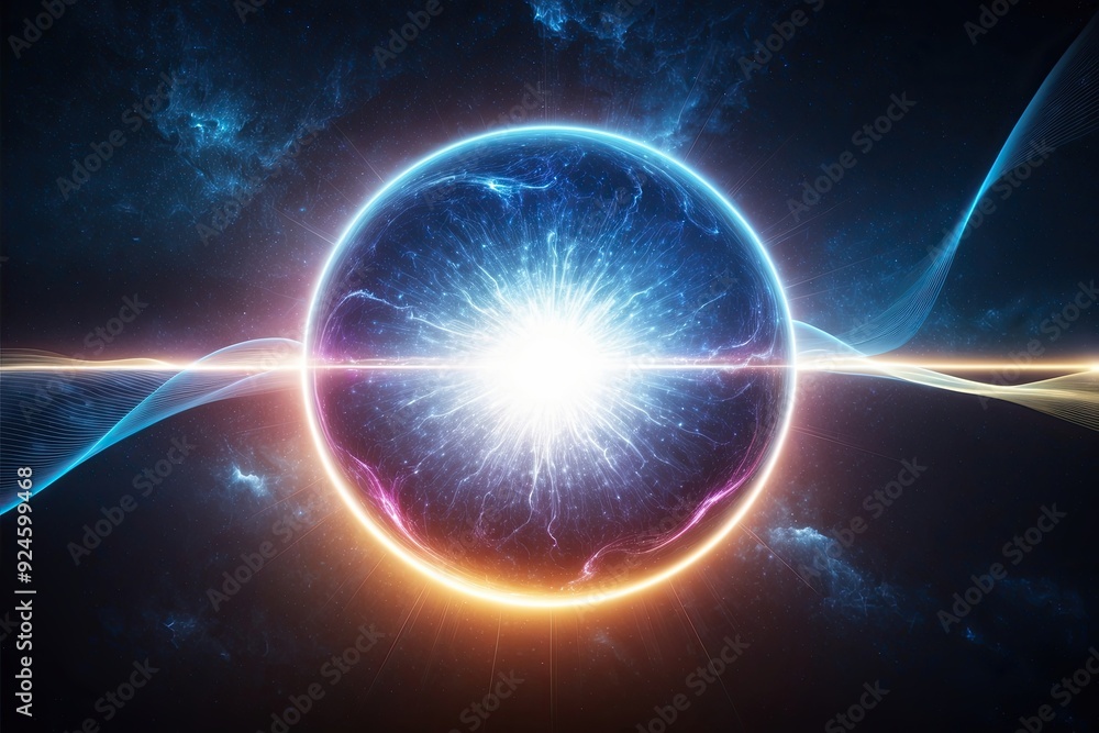 Luminous Cosmic Sphere Emitting Energy Waves in Deep Space Twilight Luminous Cosmic Sphere Emitting Energy Waves in Deep Space Twilight