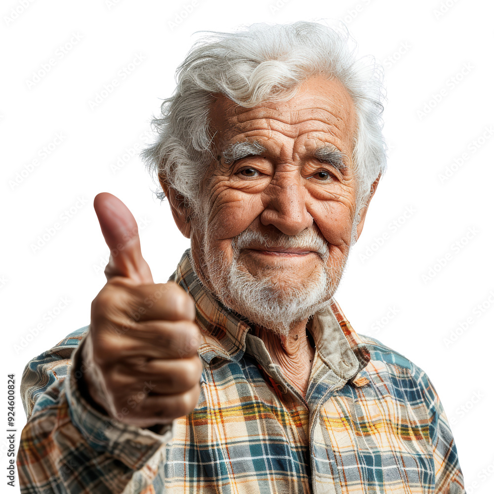 A Joyful Elderly Man Giving a Thumbs Up with a Warm Smile and Happy Vibes A Joyful Elderly Man Giving a Thumbs Up with a Warm Smile and Happy Vibes
