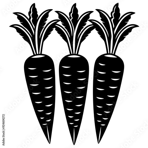 carrots Silhouette Black Vector