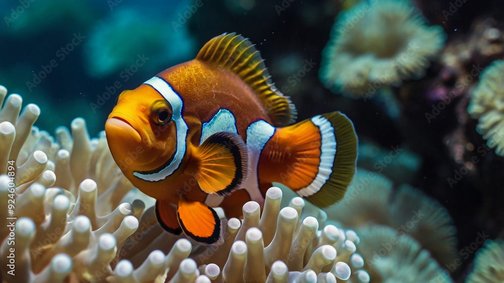 Colorful Clownfish, Background Wallpaper. Colorful Clownfish, Background Wallpaper.
