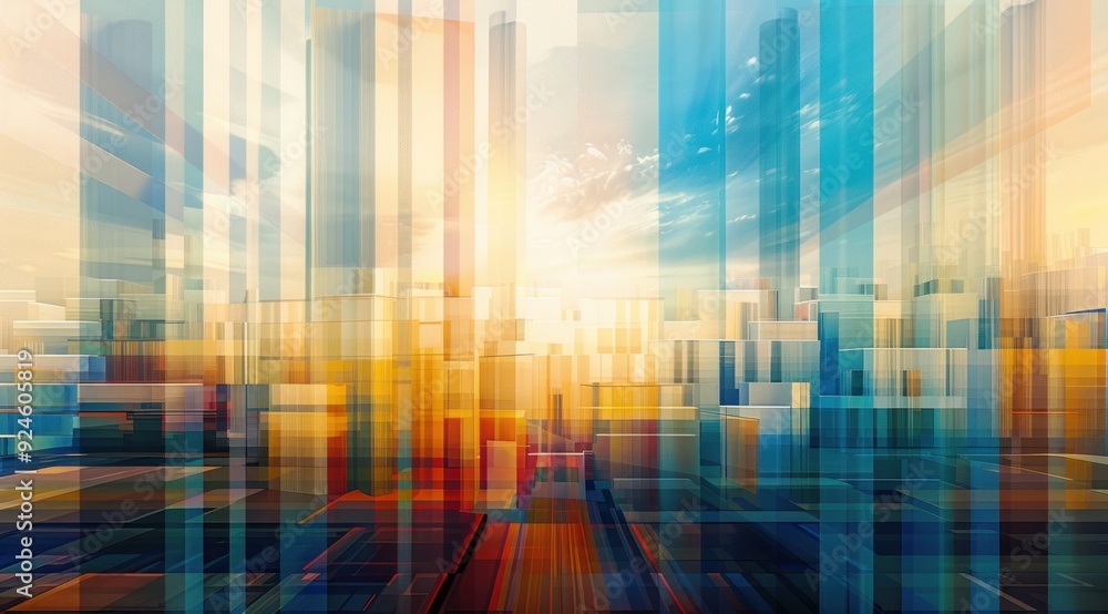 Abstract Cityscape with Vibrant Colors Abstract Cityscape with Vibrant Colors