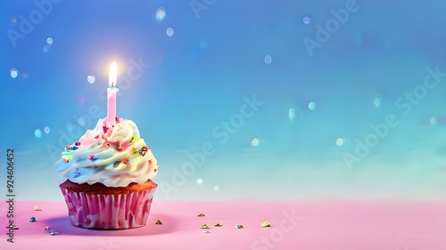 Wallpaper Mural Birthday Cupcake With One Candle birthday cupcake with candles Torontodigital.ca