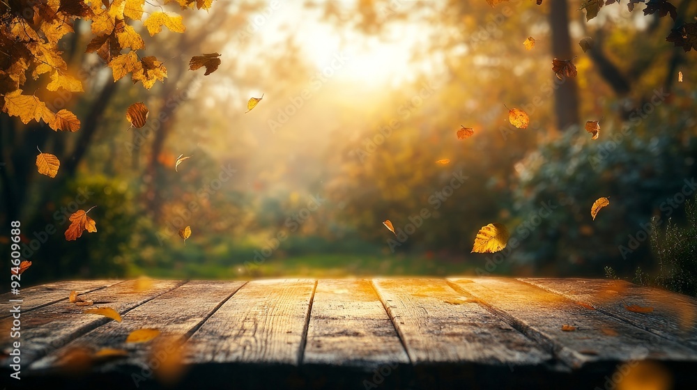 Bright Yellow Podium with Natural Autumn Backdrop Bright Yellow Podium with Natural Autumn Backdrop