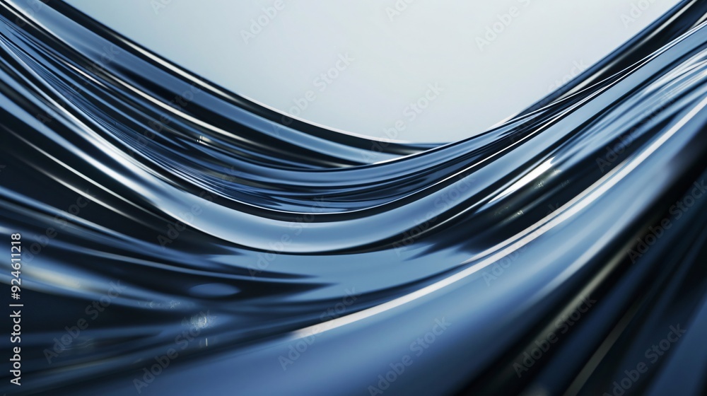 Abstract Blue Metallic Waves Background Abstract Blue Metallic Waves Background