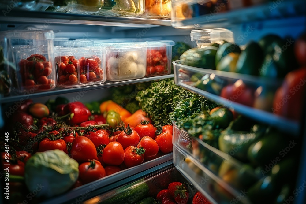 Close-up Of An Open Refrigerator, Generative AI Close-up Of An Open Refrigerator, Generative AI