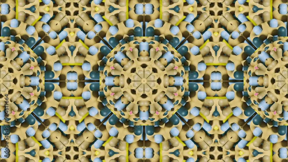 3D Geometric Kaleidoscope: A Mandala of Abstract Patterns in Motion. This video offers a stunning mosaic ornament, perfect for artistic and intricate backgrounds 3D Geometric Kaleidoscope: A Mandala of Abstract Patterns in Motion. This video offers a stunning mosaic ornament, perfect for artistic and intricate backgrounds