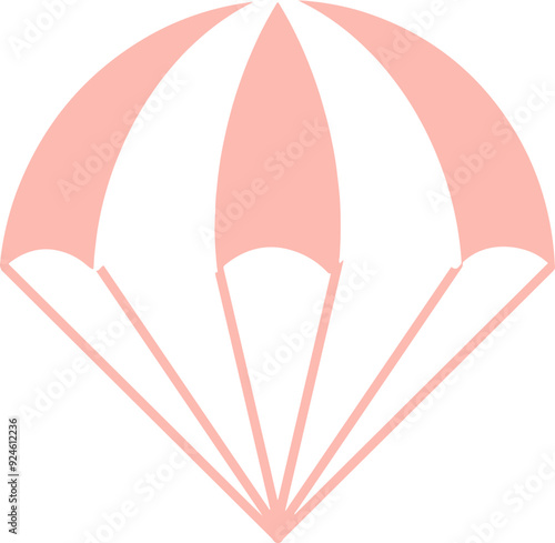 Outdoor sports parachute icon illustration