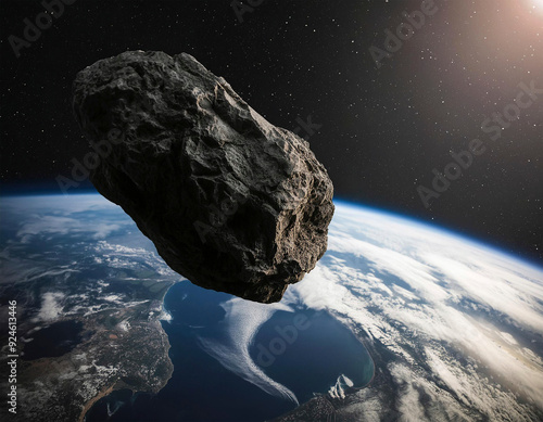 asteroide vagando por el espacio cerca de la tierra