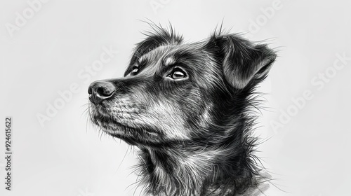 Wallpaper Mural A sleek black dog standing against a white background. The image highlights the dog's elegant posture and glossy coat. Torontodigital.ca