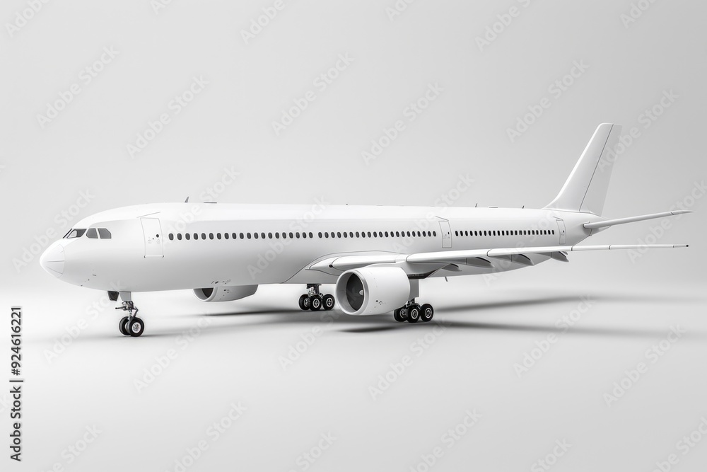 A white jetliner sits on the runway at an airport, ready for takeoff A white jetliner sits on the runway at an airport, ready for takeoff