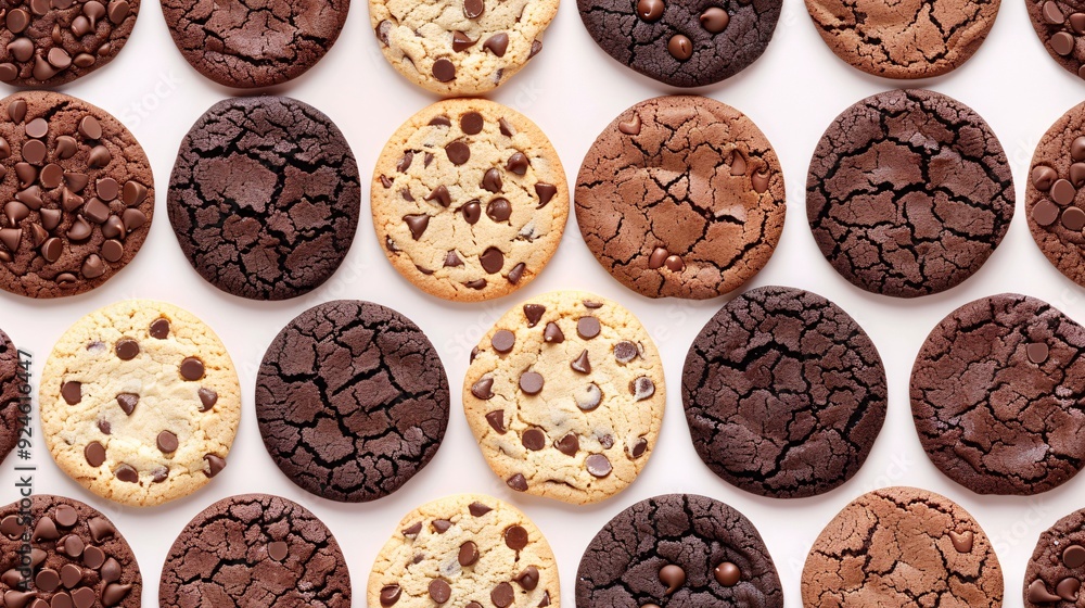 Seamless pattern with chocolate chip cookie Seamless pattern with chocolate chip cookie