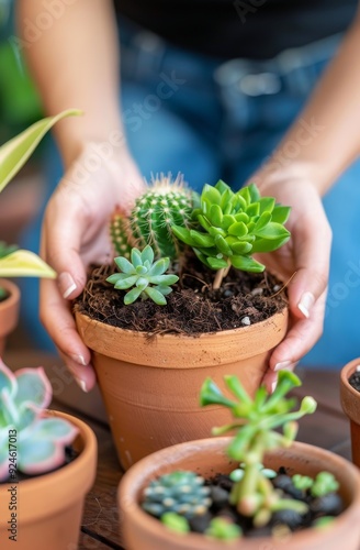 Planting Succulents in Terracotta Pots at a Garden Workshop