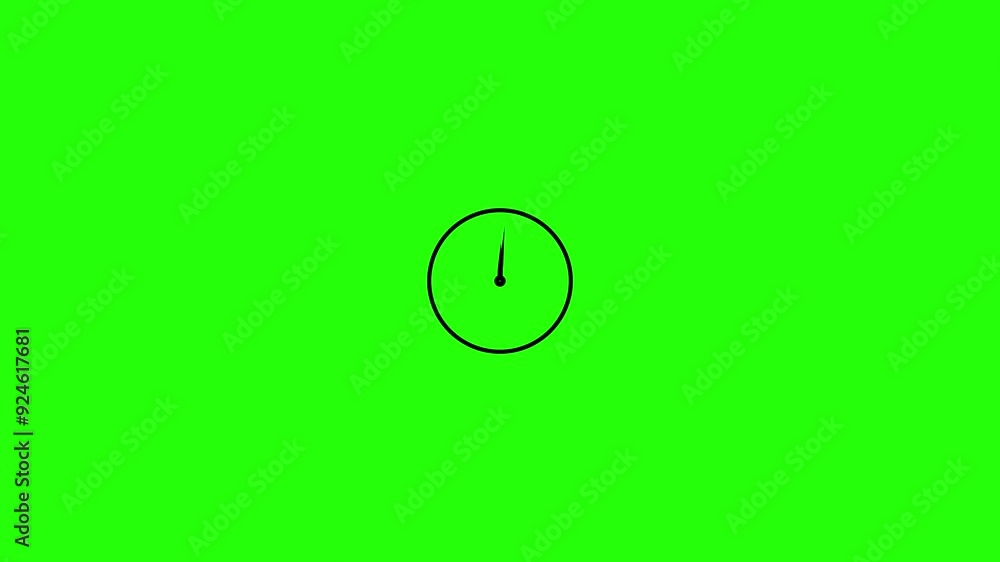 Analog Watch Icon concept animation.Timer Wall Clock Icon Flat Style Counting Down 24 Hours Day Fast Speed. Analog Watch Icon concept animation.Timer Wall Clock Icon Flat Style Counting Down 24 Hours Day Fast Speed.