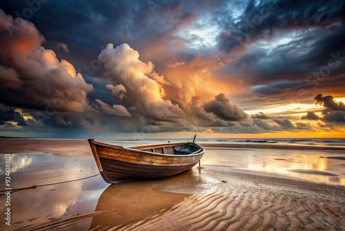 Marooned Bloom: Isolated boats, marooned victims, eerie stillness, melancholy, deserted