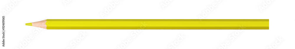yellow colored pencil isolated on white background close up yellow colored pencil isolated on white background close up