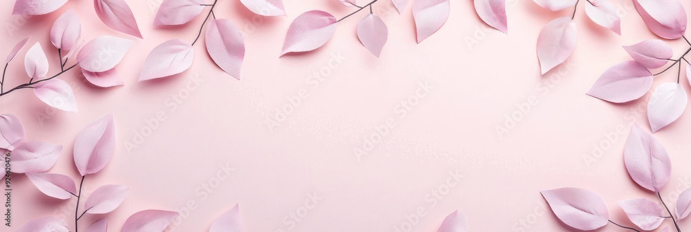 Serene Peach Toned Foliage on Pale Lavender Background - Minimalistic and Elegant Botanical Design, Generative Ai Serene Peach Toned Foliage on Pale Lavender Background - Minimalistic and Elegant Botanical Design, Generative Ai
