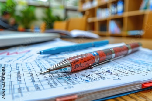 Red and Silver Pen Resting on a Notebook with Handwritten Notes