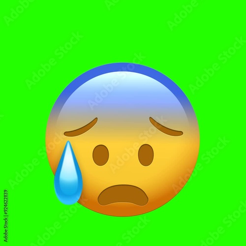 Animated Facebook emoji of a  scared face