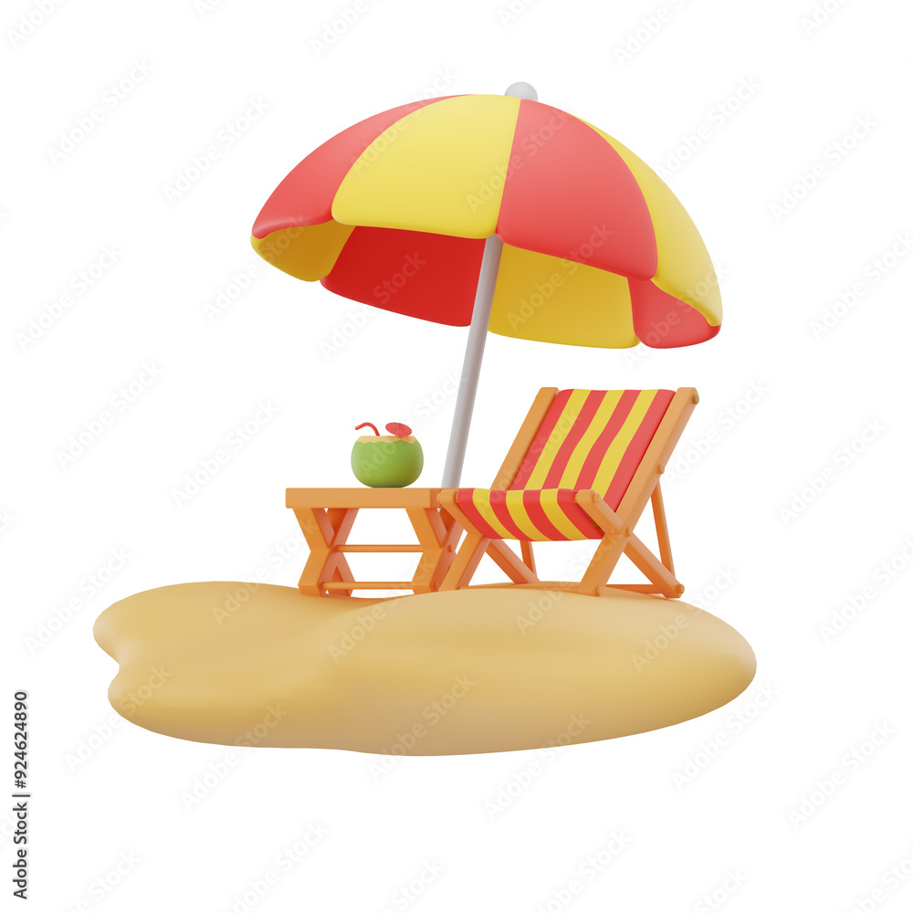 Beach 3D Icon, Beach 3D Icon Beach 3D Icon, Beach 3D Icon