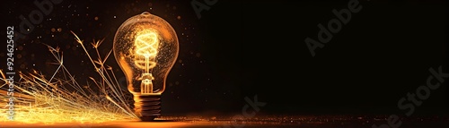Glowing Lightbulb with Elec...