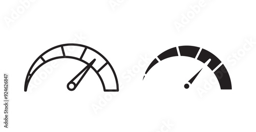 Speedometer vector icon in solid and outline style