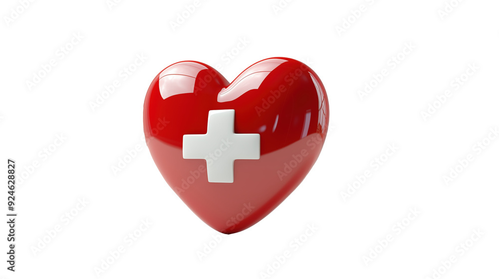 Red heart with medical cross symbol isolated on transparent background high quality medical design vector for advertising and health branding Red heart with medical cross symbol isolated on transparent background high quality medical design vector for advertising and health branding