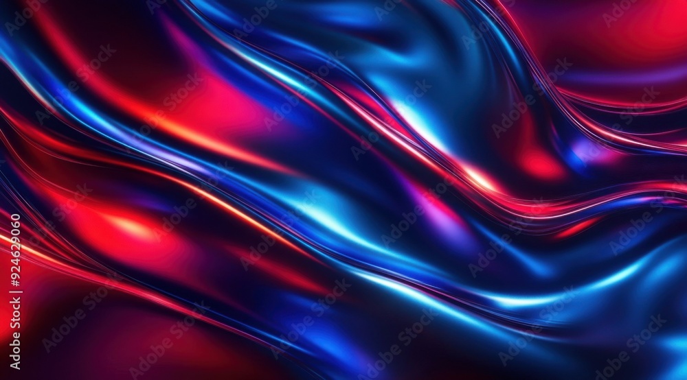 Vibrant Abstract Waves of Color in Red and Blue Vibrant Abstract Waves of Color in Red and Blue