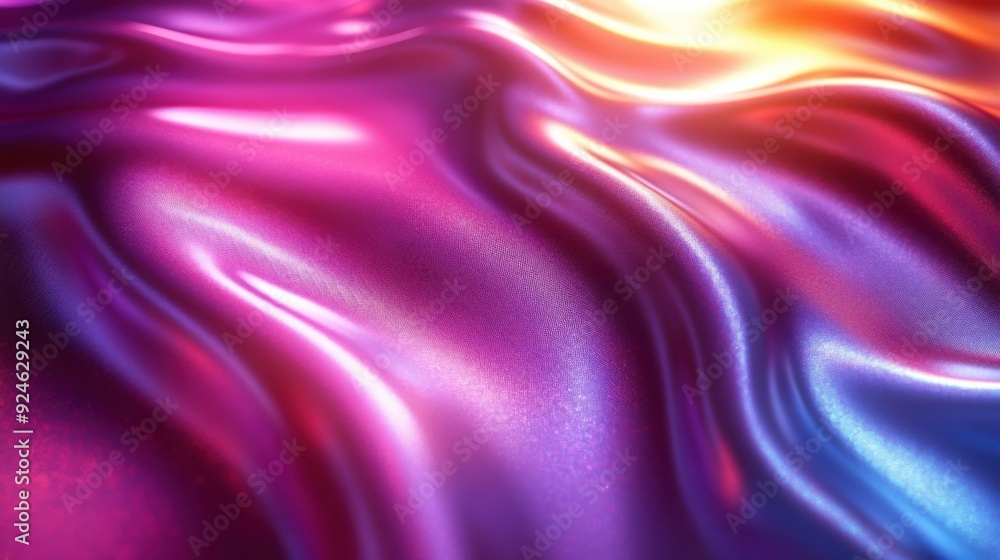 Fototapeta premium Vibrant Multicolored Fabric with Flowing Texture Elements