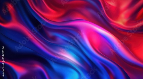 Vibrant Abstract Waves in Red, Pink, and Blue Colors