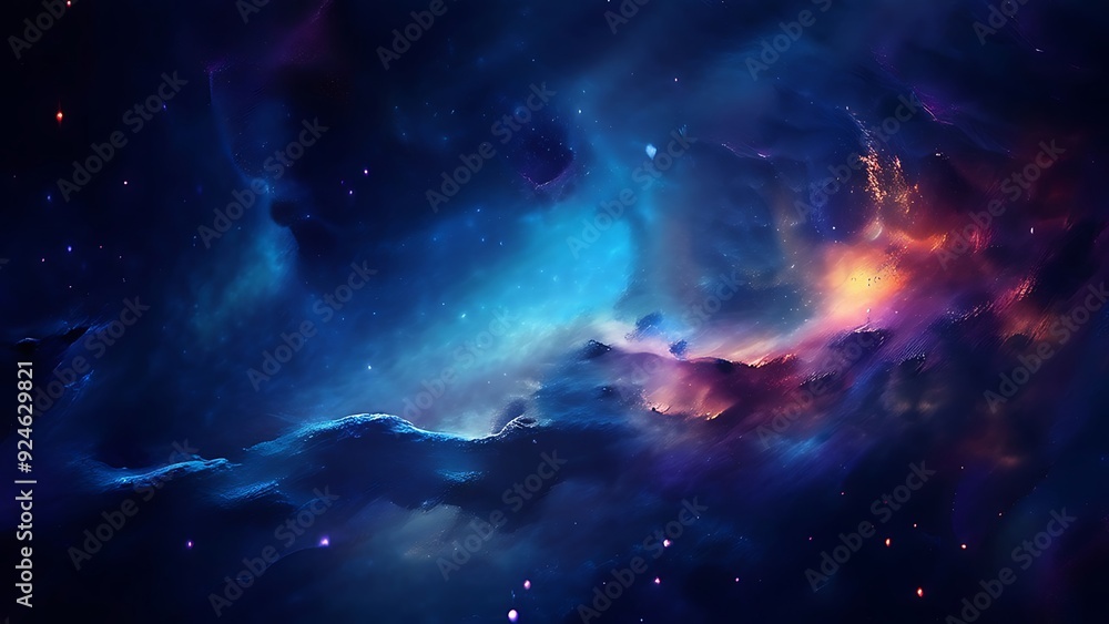 Fototapeta premium Colorful cosmic background, stunning galaxy art, deep space visuals, vibrant nebula wallpaper, beautiful space scene, sci-fi universe design, outer space theme, planets and stars, mesmerizing cosmic