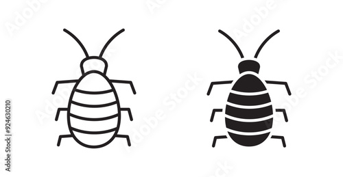 Louse vector icon in solid and outline style