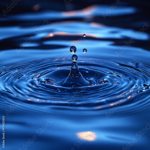 Wallpaper Mural A water droplet is falling into a body of water Torontodigital.ca