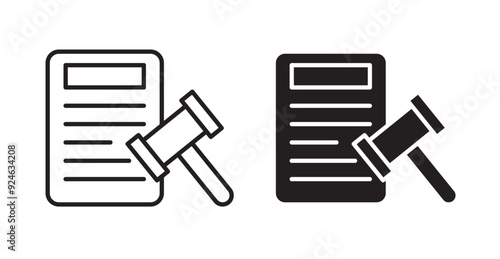 Corporative law vector icon in solid and outline style