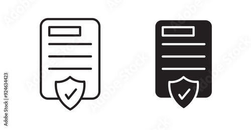 Consent vector icon in solid and outline style