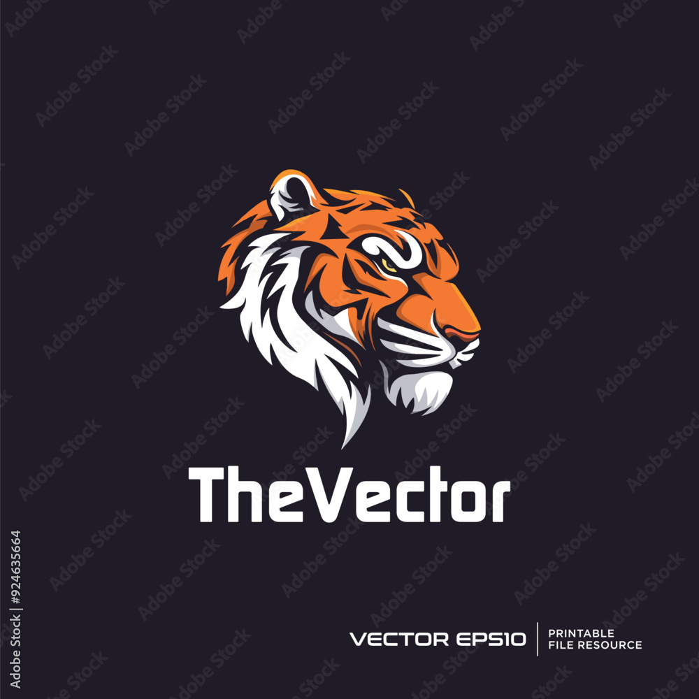 Tiger head mascot, vector, logo, character, cartoon, illustration, eps10 Tiger head mascot, vector, logo, character, cartoon, illustration, eps10