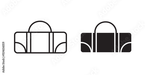 Barrel handbag vector icon in solid and outline style