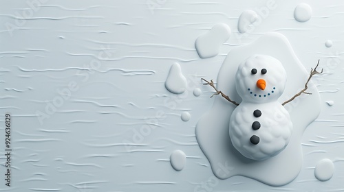 A melting snowman figure