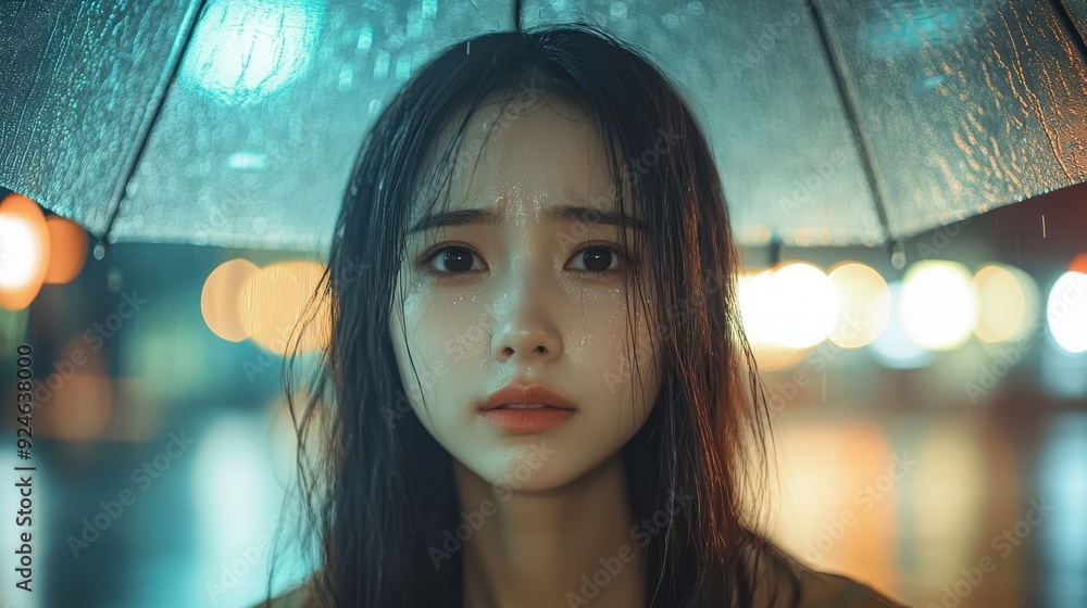 Young Asian woman standing and holding umbrella and Sad crying,young girl with tears eyes suffering from emotional break up relationship in rainy day,bad day with Female received bad news. Young Asian woman standing and holding umbrella and Sad crying,young girl with tears eyes suffering from emotional break up relationship in rainy day,bad day with Female received bad news.