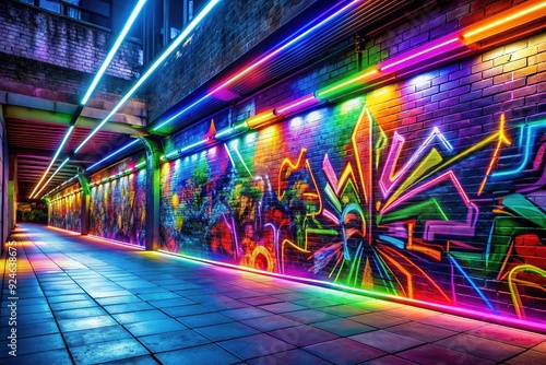 Neon Graffiti Edge (Bright, Street Art, Urban, Modern, Youthful) photo