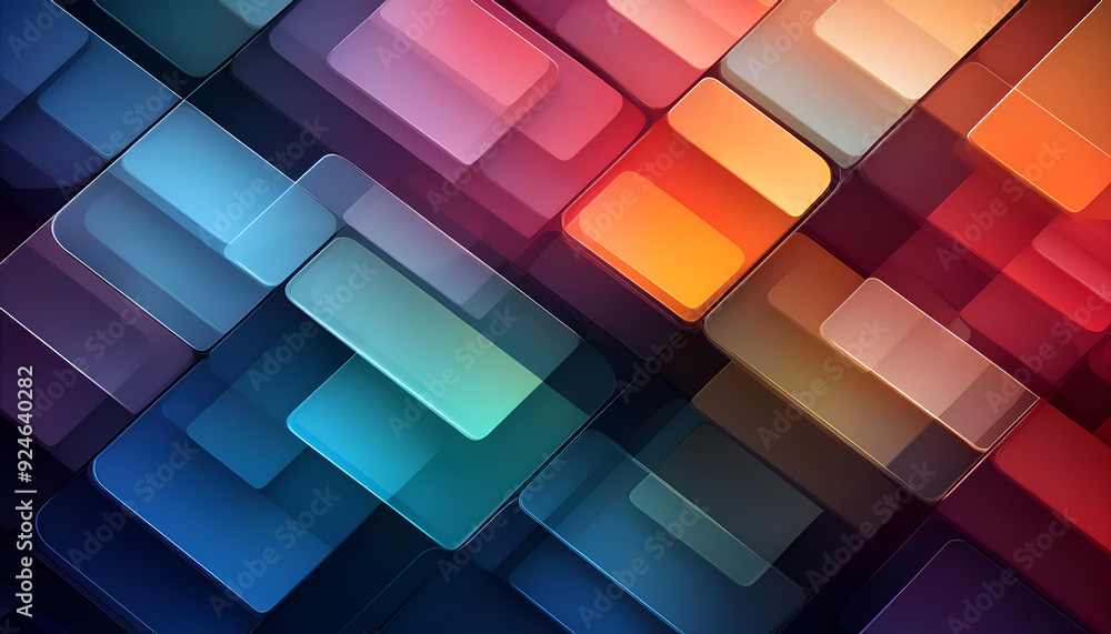 Colorful geometric shapes overlapping in a modern abstract design Colorful geometric shapes overlapping in a modern abstract design