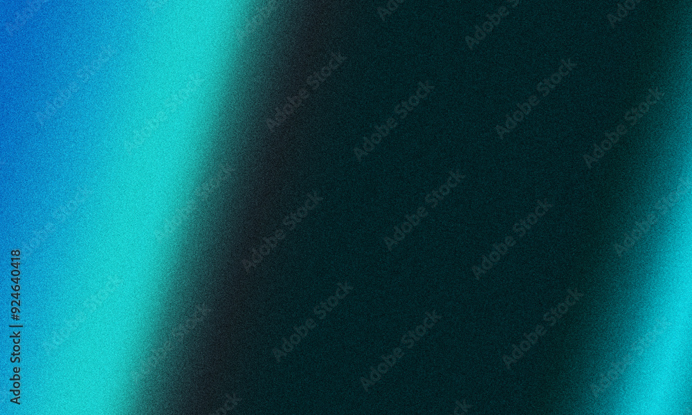Obraz premium Noisy grainy poster background, bright blue gradient black waves create black spots on beautiful bright blue