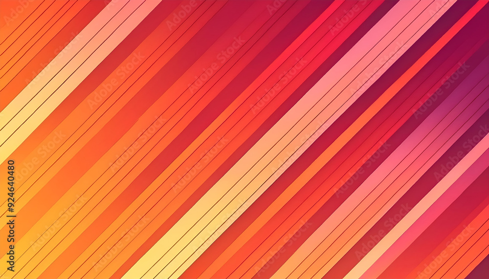 Colorful diagonal stripes with gradients in warm hues of orange, red, and pink Colorful diagonal stripes with gradients in warm hues of orange, red, and pink